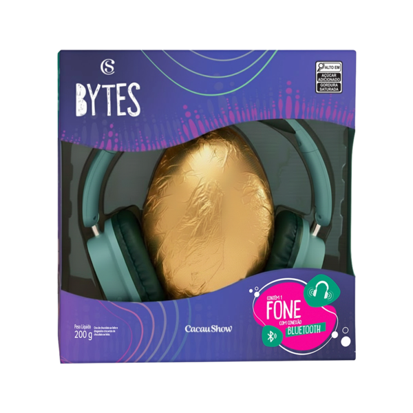 Ovo de Páscoa ao Leite Bytes Fone Verde 200g